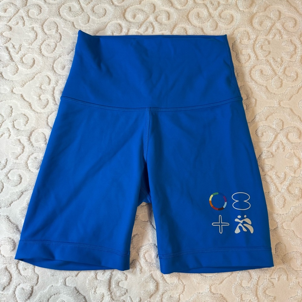 Lululemon Wunder Train Limited Edition Pride Pool Side Blue 6” Shorts EUC 2
